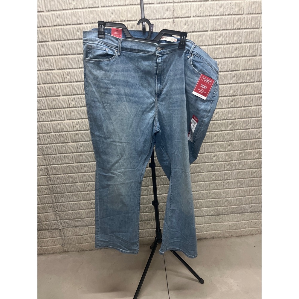 Levi Strauss Signature Mid Rise Bootcut Jeans 28S Plus Size Short Blue Denim NWT